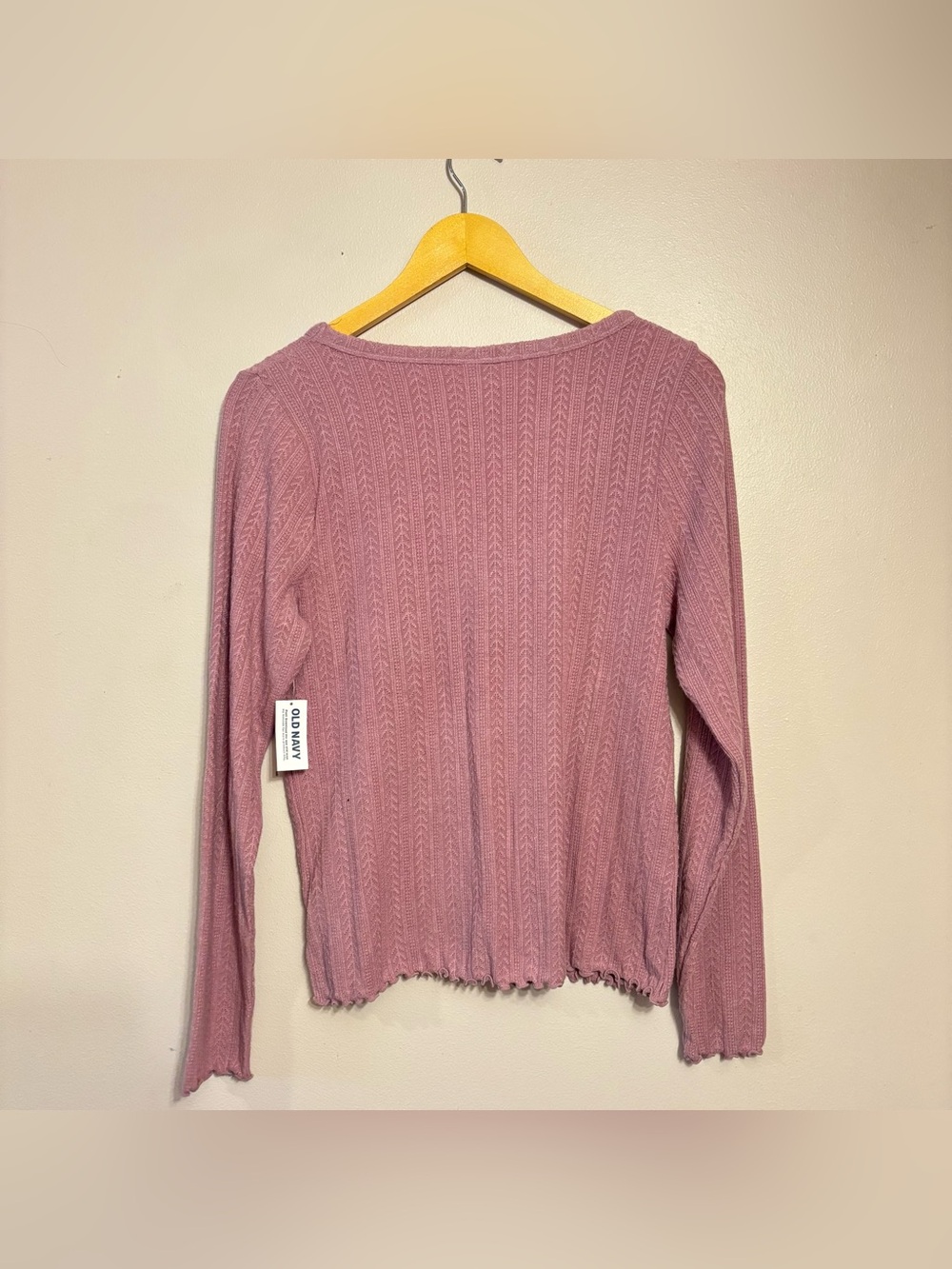 Soft Pink Ribbed Button-Front top - Picture 5 of 5